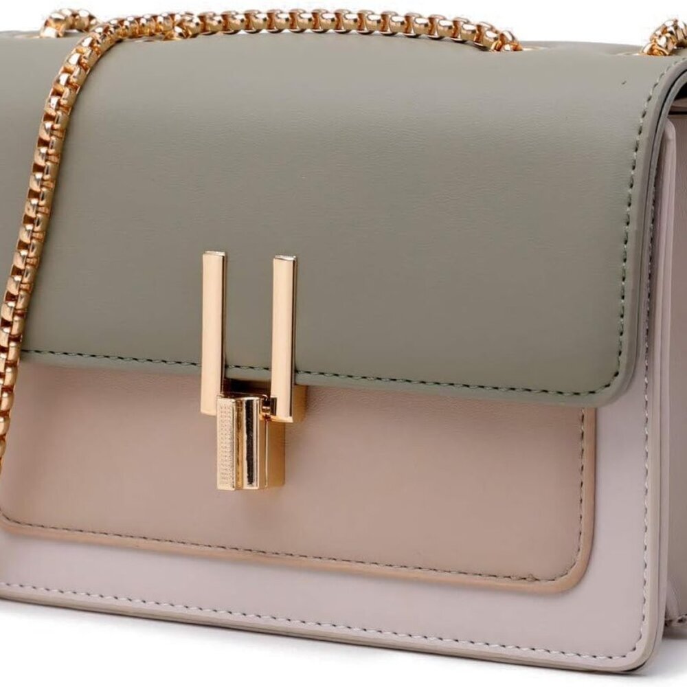 Color-Block Crossbody Bags for Women Leather Cross Body Purses Cute Designer Han